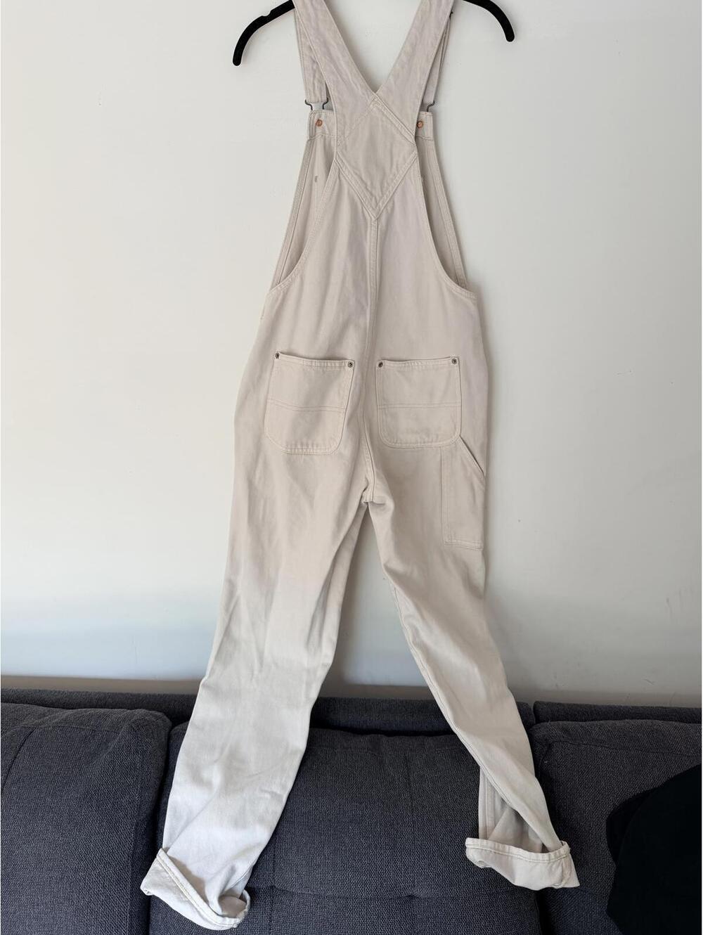 Old navy Light Beige Cotton Overalls with Adjustable Straps size 2 tall - Picture 5 of 5